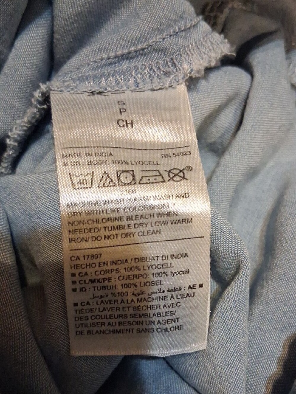 Old Navy Denim-Look Light Blue Wide-Leg Jumpsuit S - Picture 5 of 5